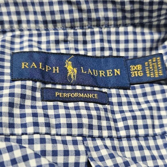 RALPH LAUREN Performance Checkered Polo Button Down Shirt - 3XB - Picture 6 of 7